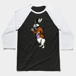 Halloween Wonderland White Rabbit Top Hat Pocketwatch Baseball T-Shirt